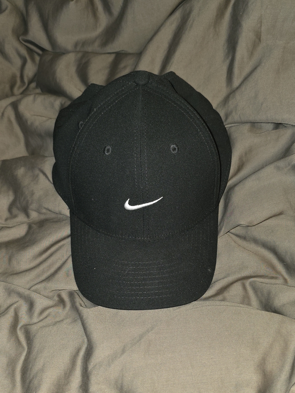 Nike Black Cap with White Swoosh Logo